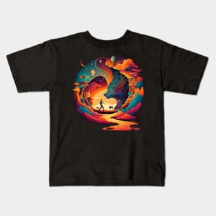 trippy wolf Kids T-Shirt